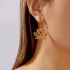 Boucles d'Oreilles Fleur de Lotus Ethniques pour Femmes Minimalistes Creuses Strass Roses Boucles d'Oreilles Créoles Fleur de Lotus Bijoux Élégants de Fête Cadeau