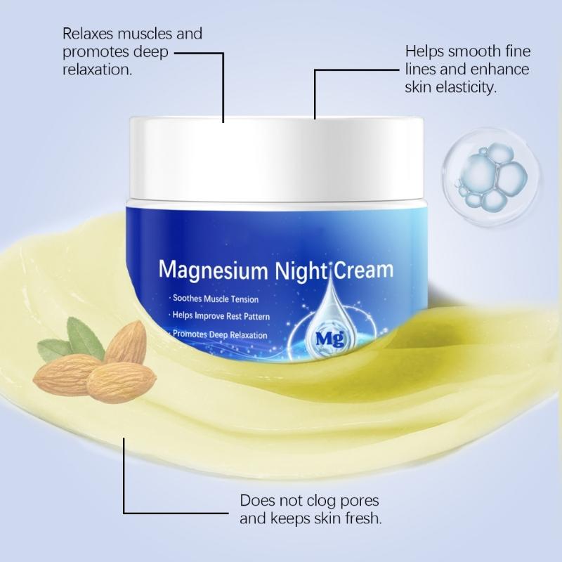 Natural Topical Magnesium Cream for Sleep,Nighttime Magnesium Lotion for Neck Shoulder and Leg Deep Relaxation Lotion
