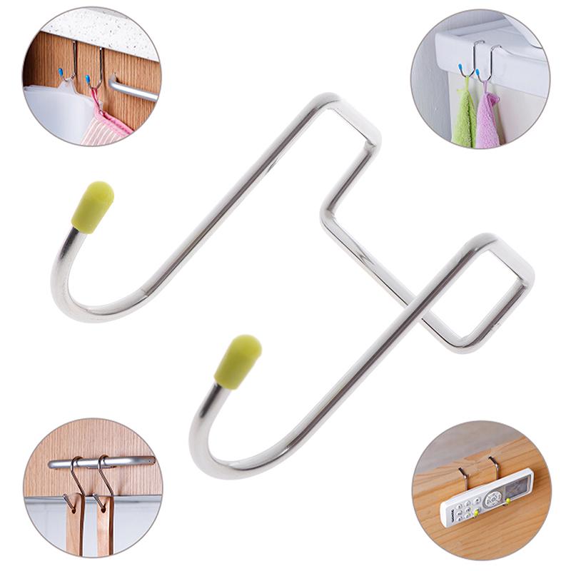 1Pc Stainless Steel Double S Shape Storage Hook For Bathroom Kitchen Wall Hook