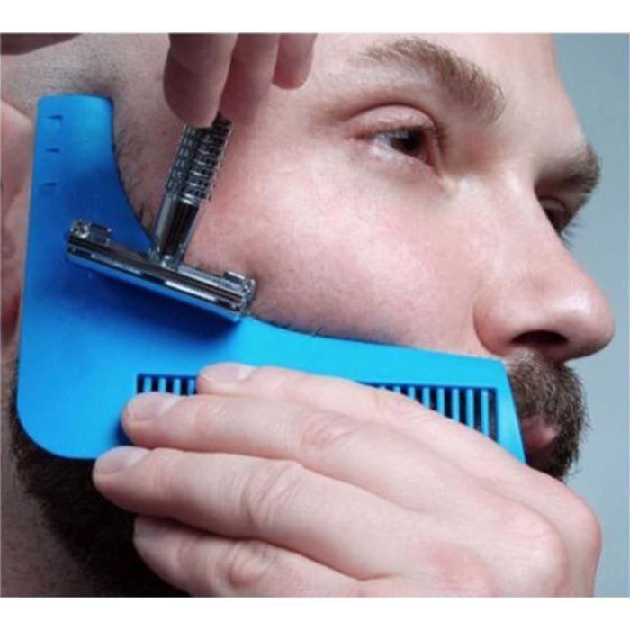

Outil de Rasage Professionnel Barbe Lignes Parfaites et Symétrie en Forme Peigne Bleu