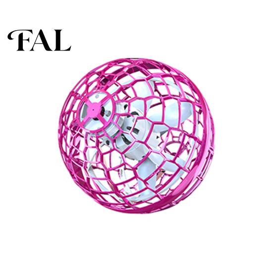 Outdoor Flying Ball Magic Hover Orb Toy with Colorful Light 360-degree Rotating UFO Sphere Remote Control Grab-stop Feature Boomerang Fidget