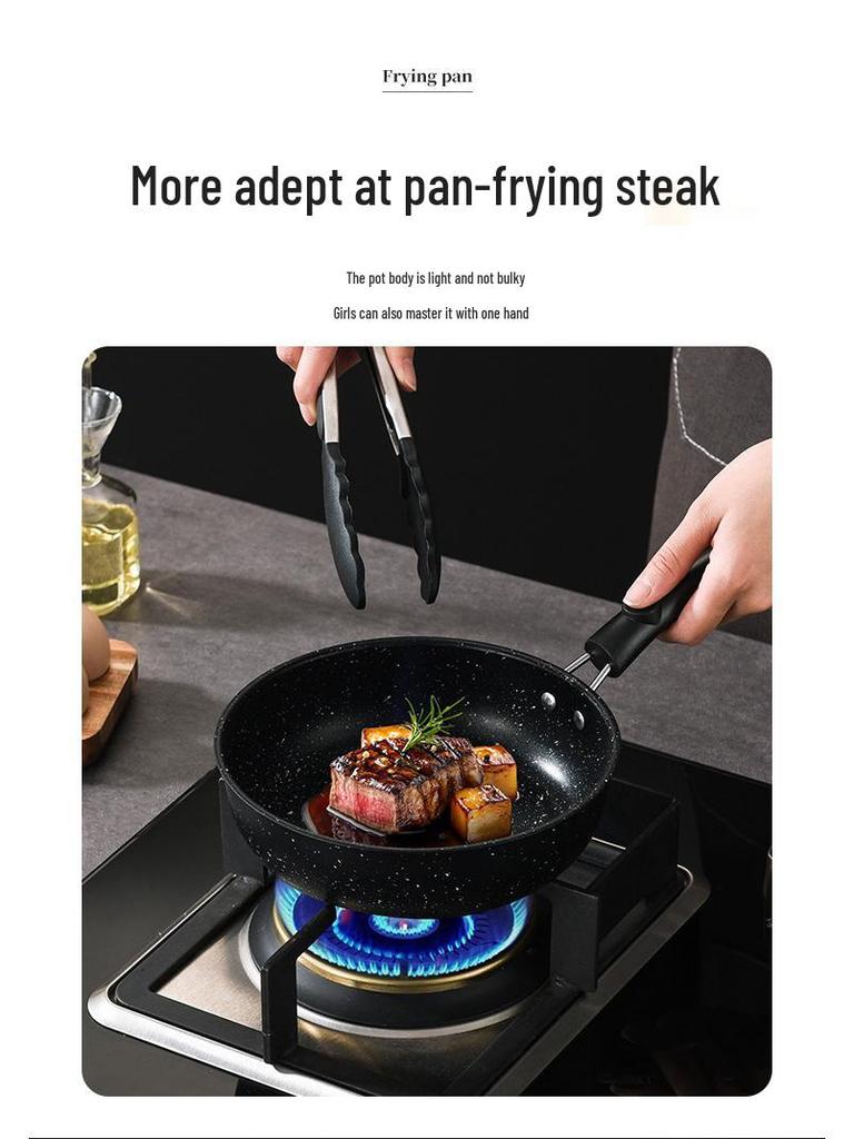 Maifan Stone Non-stick Frying Pan for Induction & Gas - Ideal for Pancakes, Steak, and Eggs.