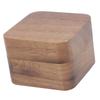 Ring Holder Box 5.5cm Square Walnut Wood Magnetic Closure Portable Jewelry Ring Case for Wedding