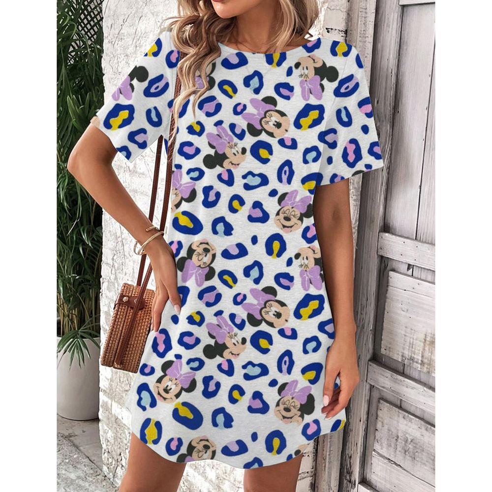 Vestito da Donna Scollo O Manica Corta Sexy Stampa Disney Topolino