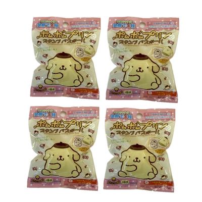 Set of 4 Bath Salts with Toys, Character Pompompurin Bath Bombs and Bath Balls for Kids