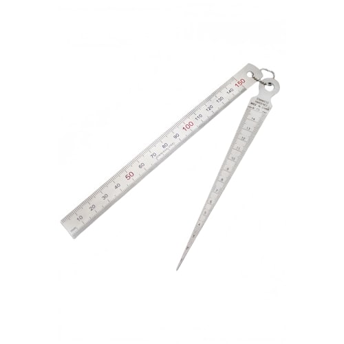 YFFSFDC Gauge Depth Ruler, Hole Inspection Tool, Woodworking Tool, Measuring Kit, Double-Sided Reading, 1-15mm, Silver Stainless Steel