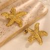 Ocean Stainless Steel Stud Earrings Irregular Geometry Starfish Exquisite High-end Jewelry Titanium Steel Earrings Design Sense