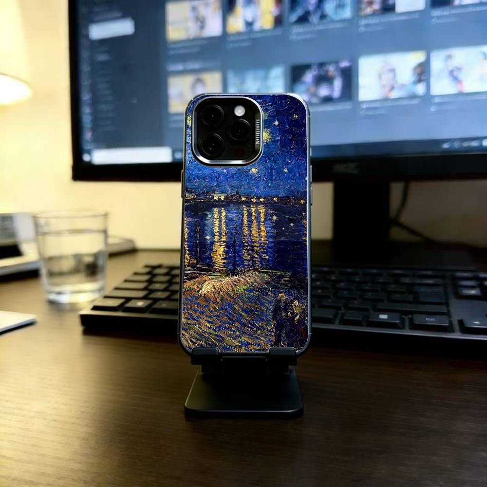 Van Gogh Starry Sunflowers Phone Case For iPhone 17,16,15,14,13,12,11 Plus,Pro Max,XS,Colorful Silver Phone case Funda Cover