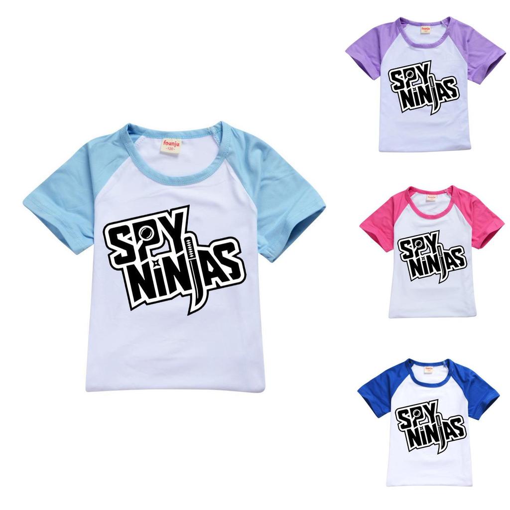Spy Ninjas Letter Print Kids Tracksuit With Cotton And Polyester For Summer Play And Sports
