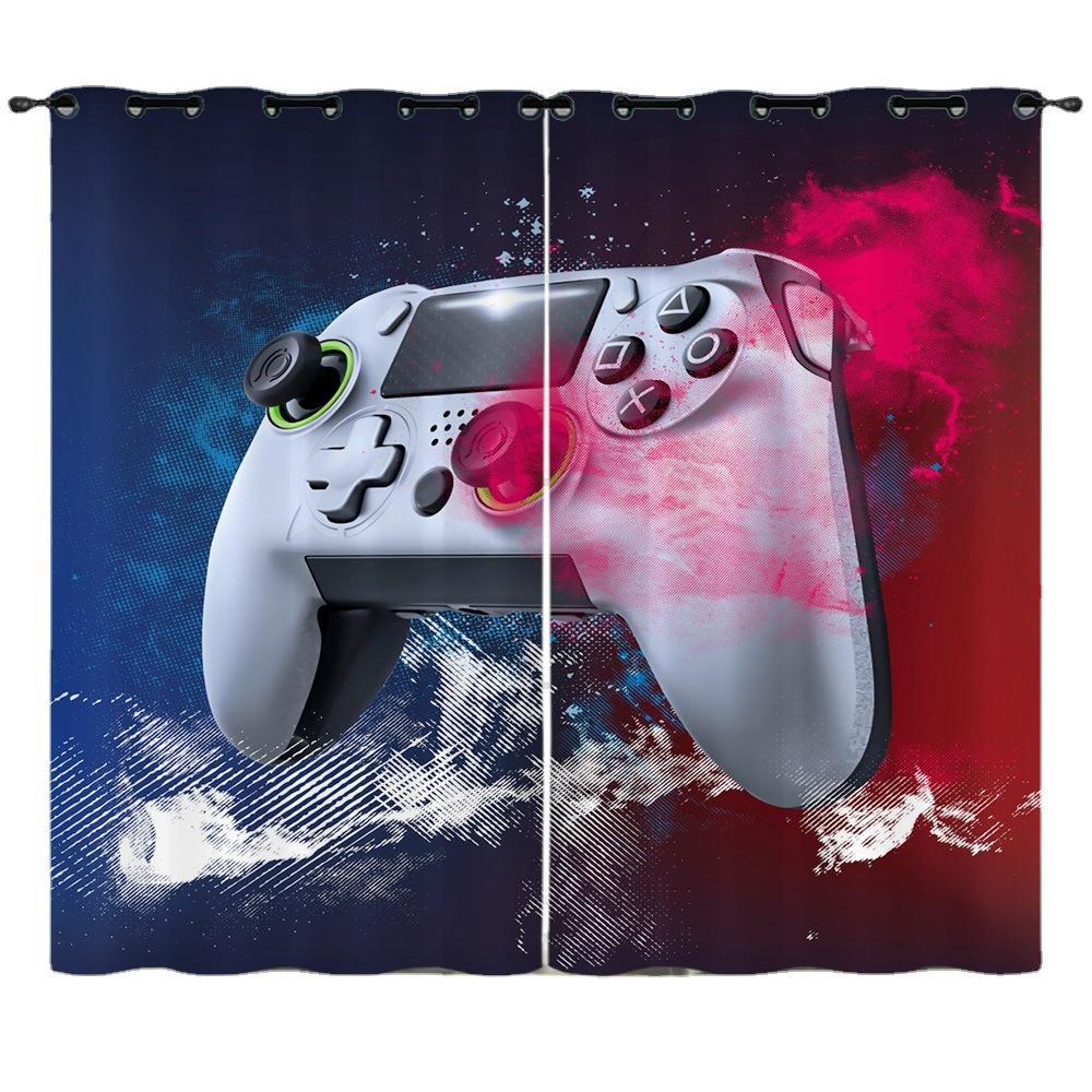Curtain Gamepad 3D Digital Printing Blackout Curtain Punching