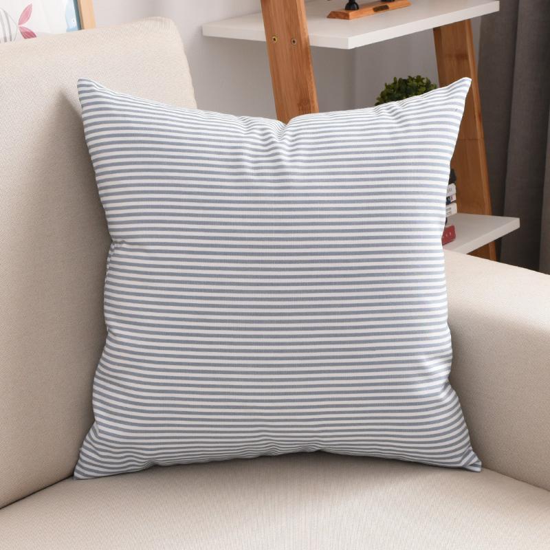 Blue Pillow Covers Plaid Home Decorative Sofa Cushion Cover 45x45cm 1PC