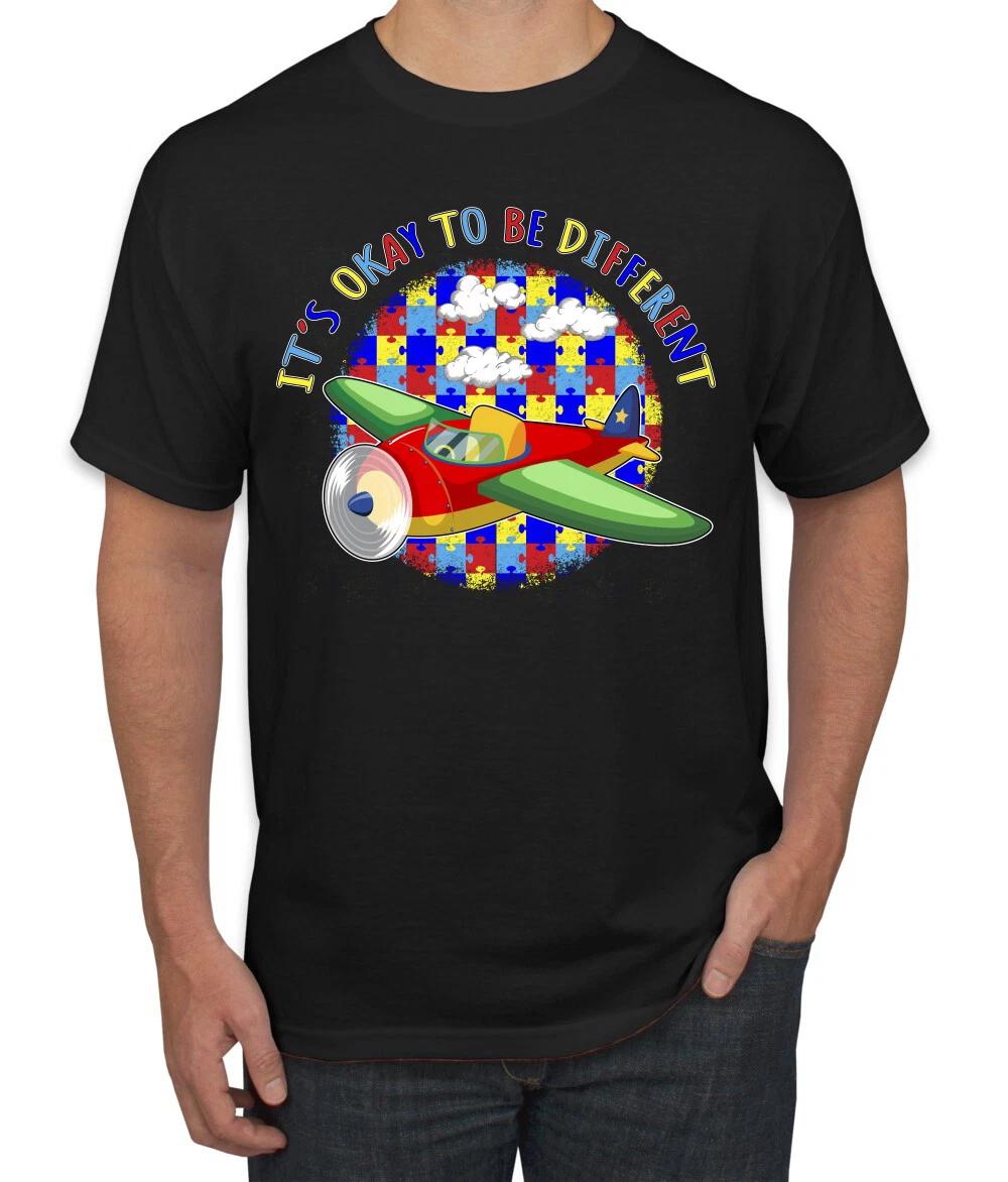Its Okay to Be Different | Plane Autism Awarness Men s T- Shirt M