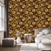 Golden Hibiscus Wallpaper Ochre and Gold, Clear Detail 50x1000