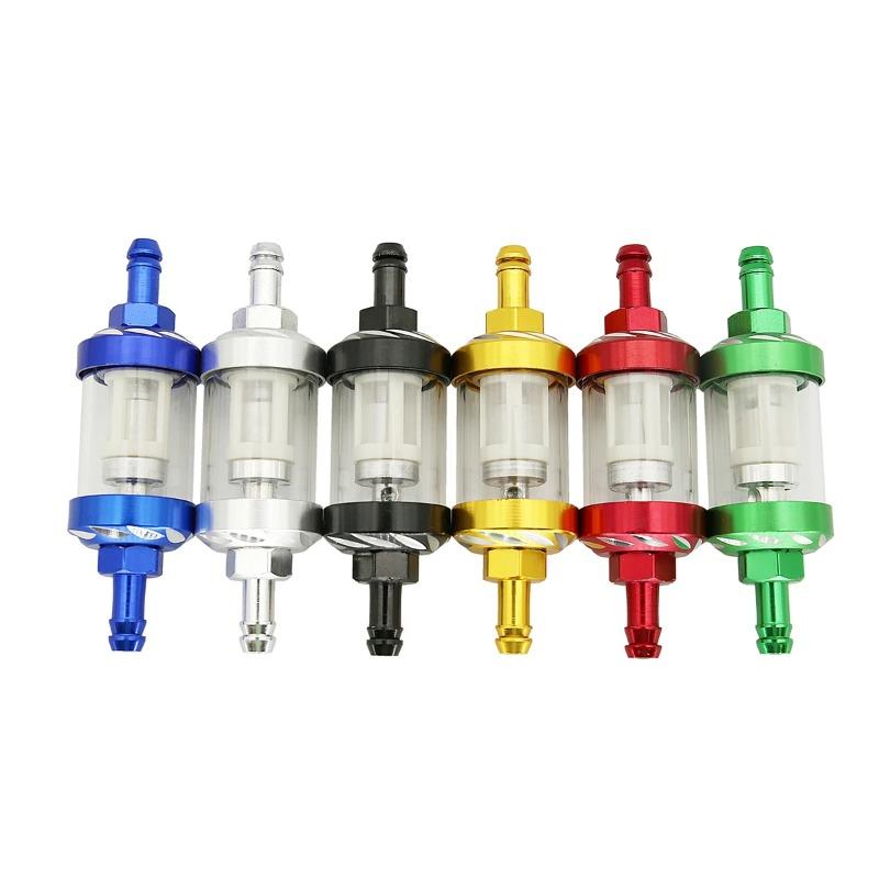 8mm CNC Aluminum Alloy Glass Gas Fuel Gasoline Oil Filter Moto for Dirt Pit Bike 125/140/150/160cc CRF70 90 110 TTR100 110 KLX65