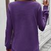 Felpa Oversize da Donna Autunno Inverno 2025 Colore Unico Girocollo Manica Lunga Chic Casual