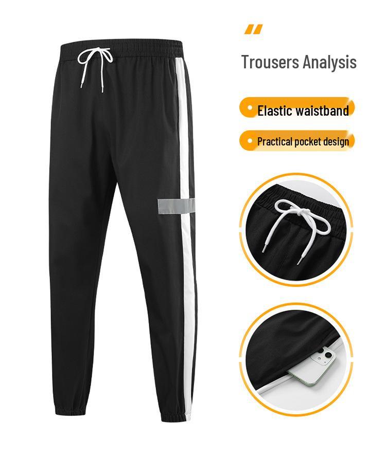 Men's Reflective Logo Two-Piece Casual Running Sportswear - Customizable for Couples