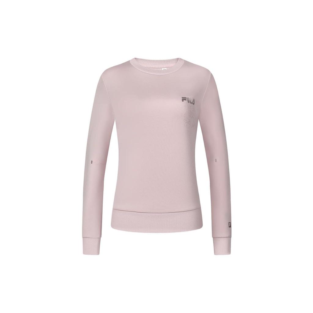 Fila Letter Print Fitness Pullover Sweatshirt Women Sweatshirt Light-Purple Red A11W411209F-PK