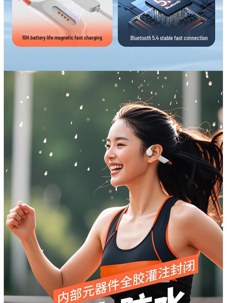 Cross-border X7s Bone Conduction Headphones: Comfortable, Open-Ear Sports Design, 32GB Built-in Storage, Bluetooth for Swimming.
