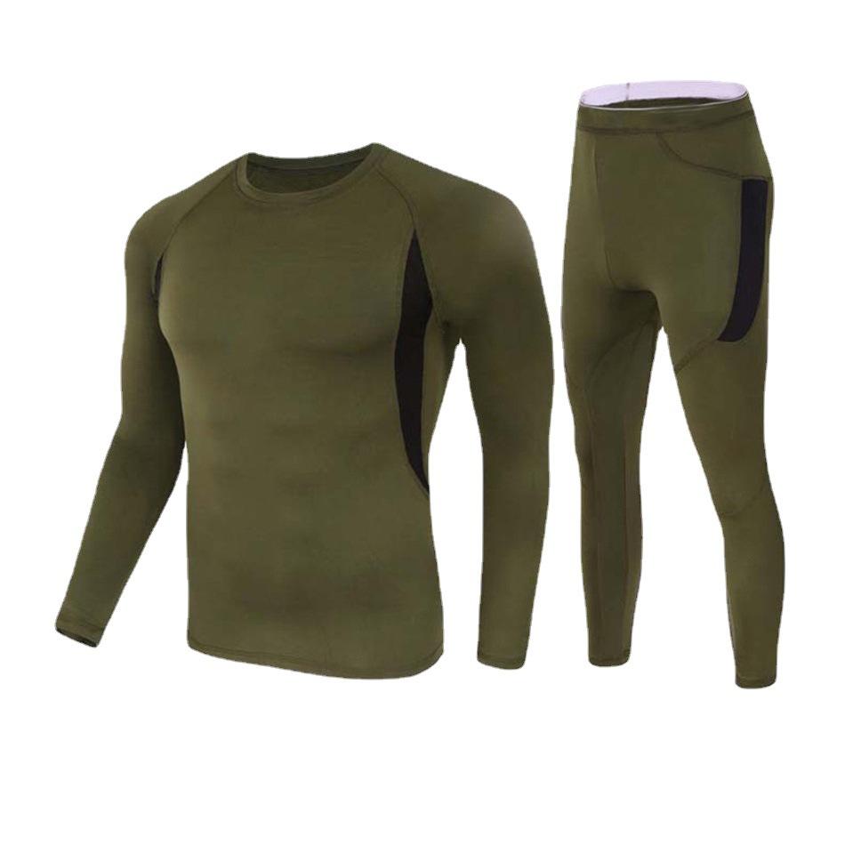 Men's Fleece Thermal Underwear Suit Quick-drying Underwear Cycling Fitness Outdoor Sports Suit