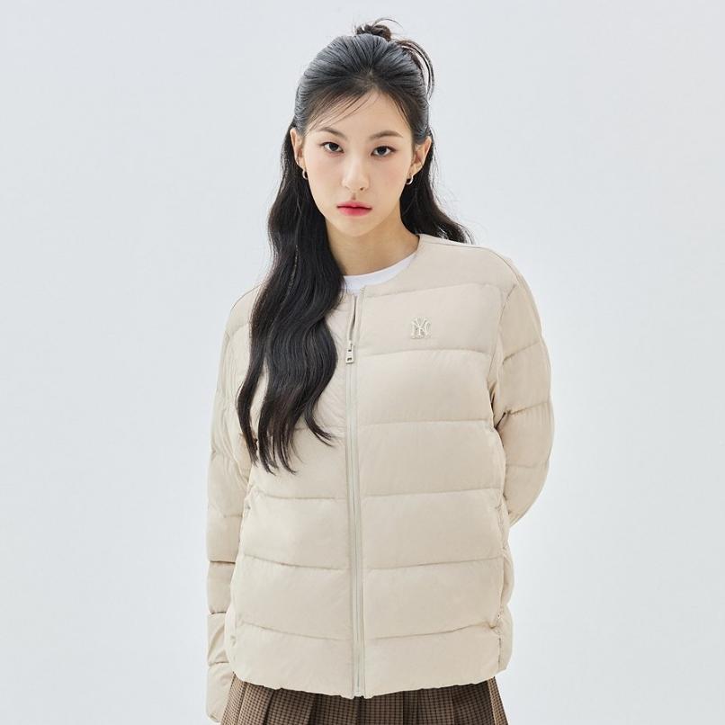 New MLB Down Jackets Women's Apricot 3ADJB1536-50SAM