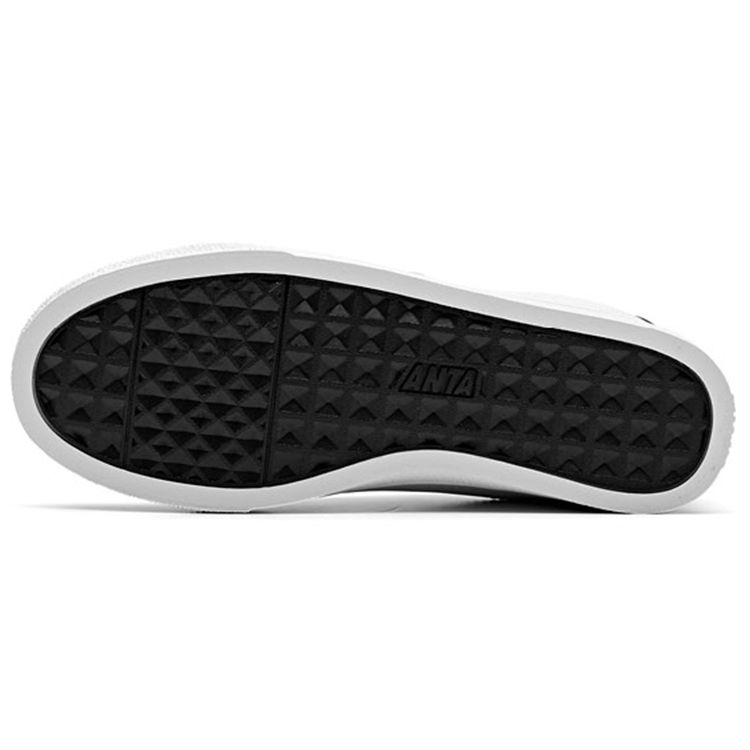 Anta Lifestyle Series Synthetic Leather Casual Versatile Non-Slip Wear-Resistant Low-Top Skate Shoes Women Sneaker White Black 92628004-2