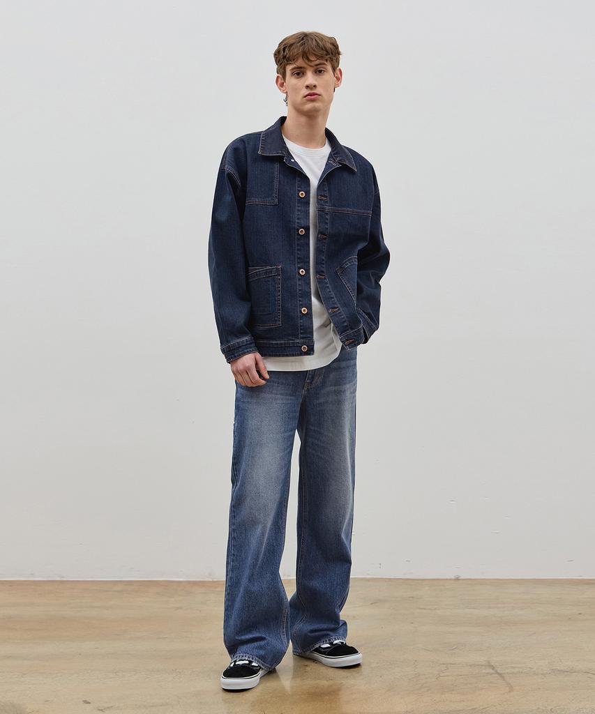Ryul+Wai Denim Patchwork Jacket Dark Blue C5