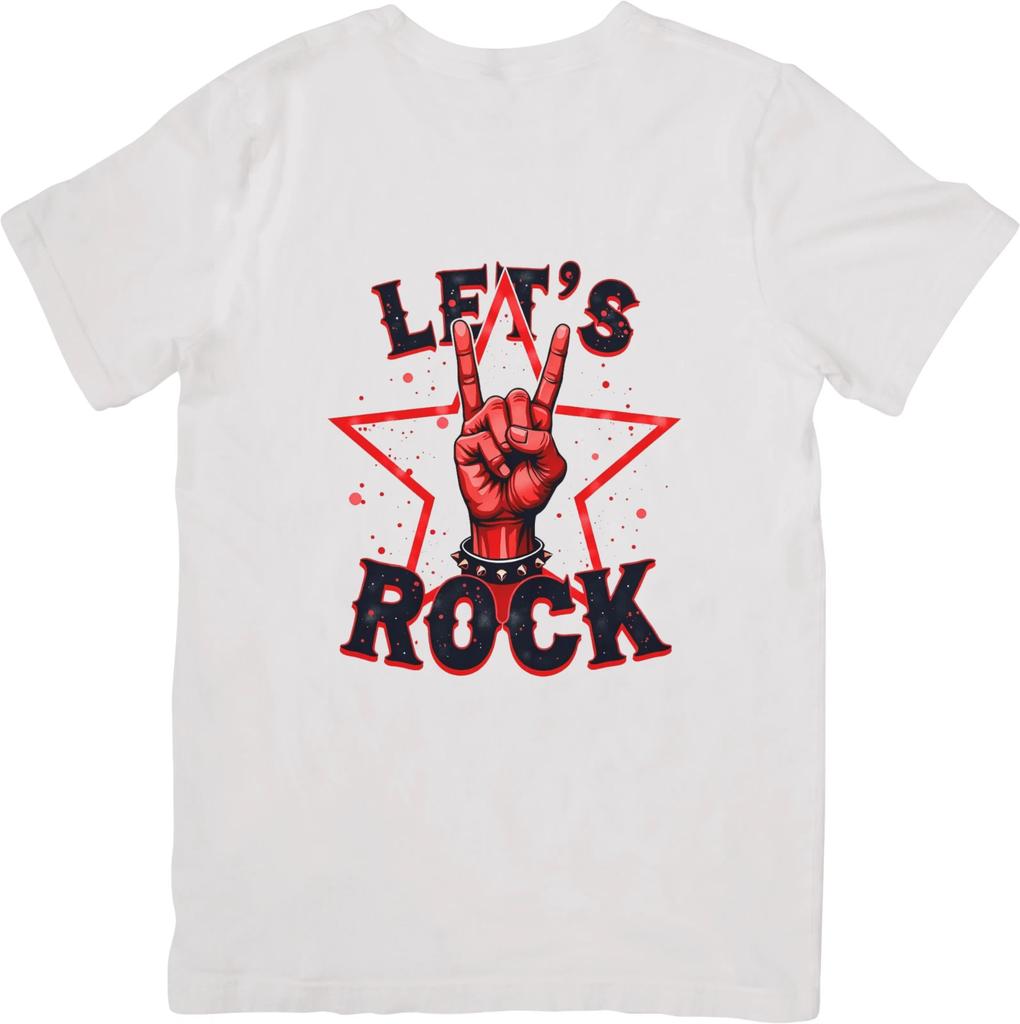 Rock and Roll Music Fit for Men & Women Quality Cotton T-Shirt White.