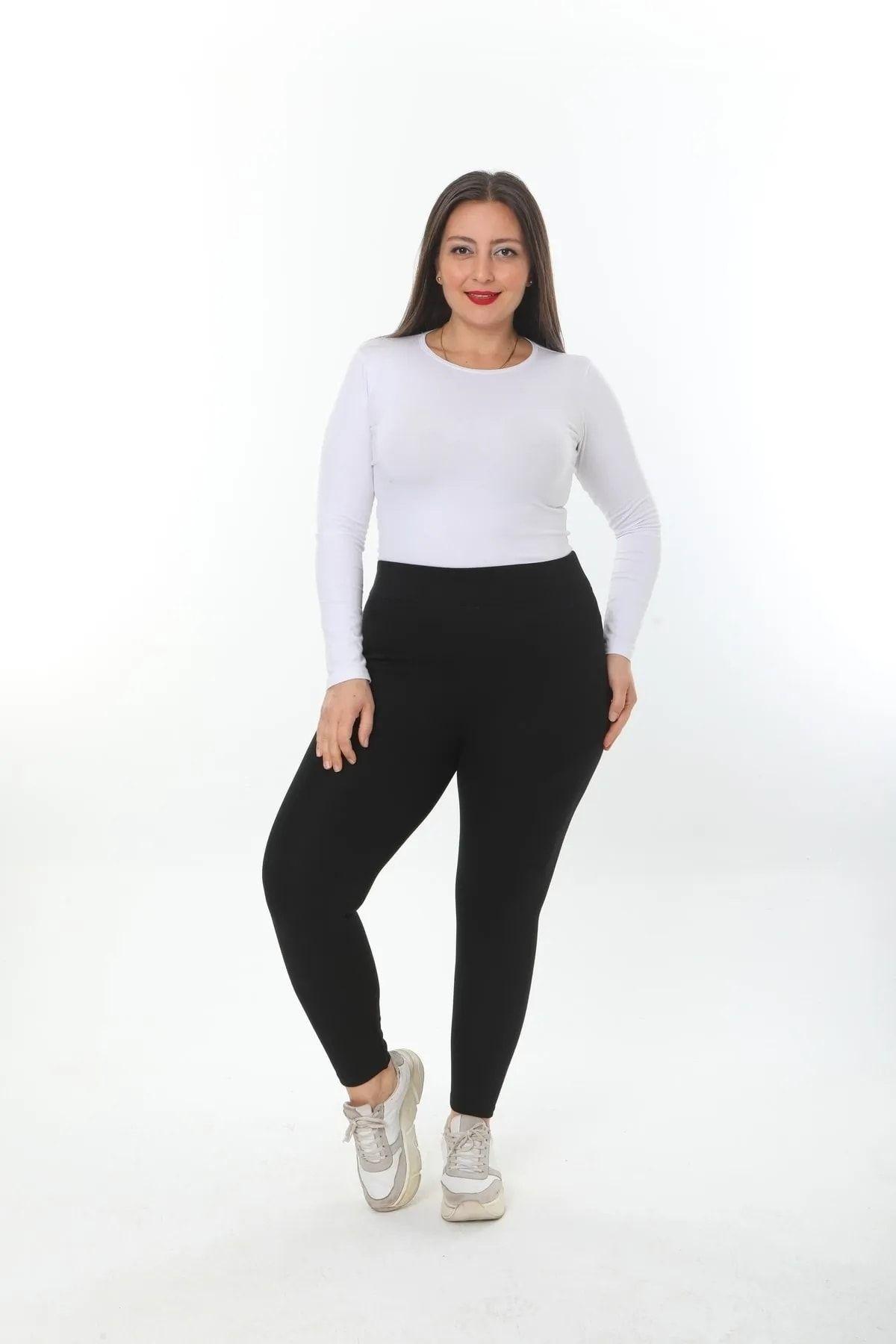 

Women s Style Plus Size Leggings Big Size Black Steel Knitted Tights 2XL