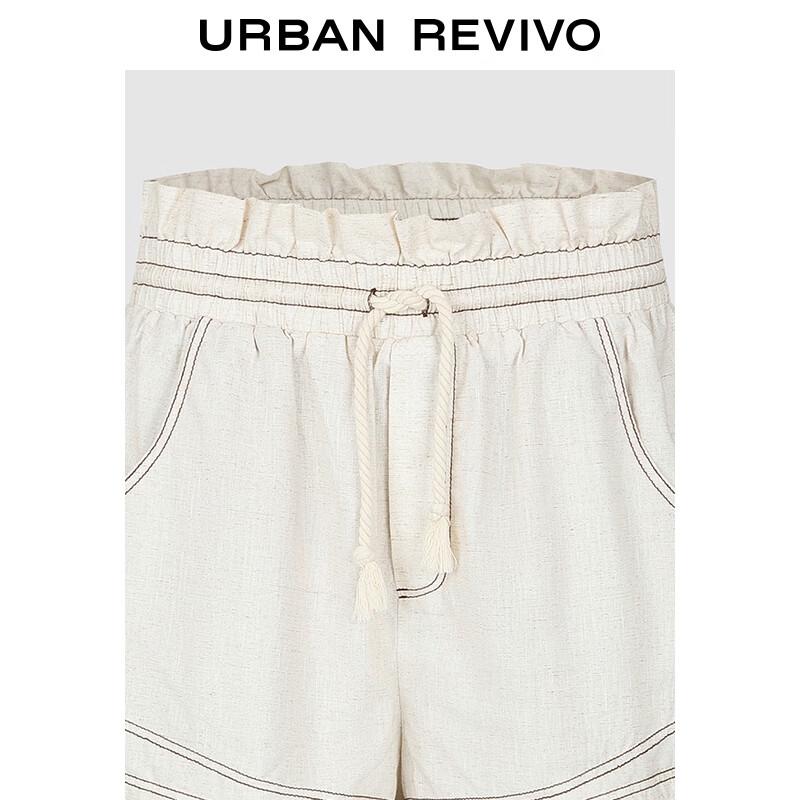 UR 2025 Autumn Women's Jersey Fringed Drawstring Shorts