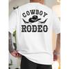 Cowboy Rodeo Graphic Tee Men's Casual Summer Short Sleeve Crew Neck Cotton T-Shirt