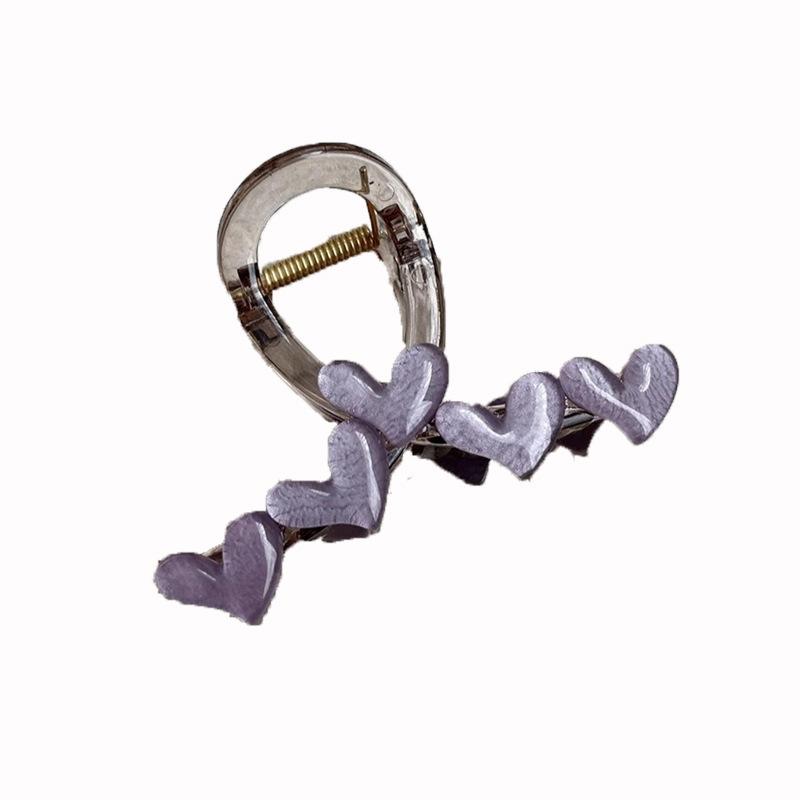Petites pinces à cheveux en forme de cœur pour femmes, style frais, barrettes en acrylique, épingles à cheveux, queue de cheval, requin, accessoires pour cheveux pour filles