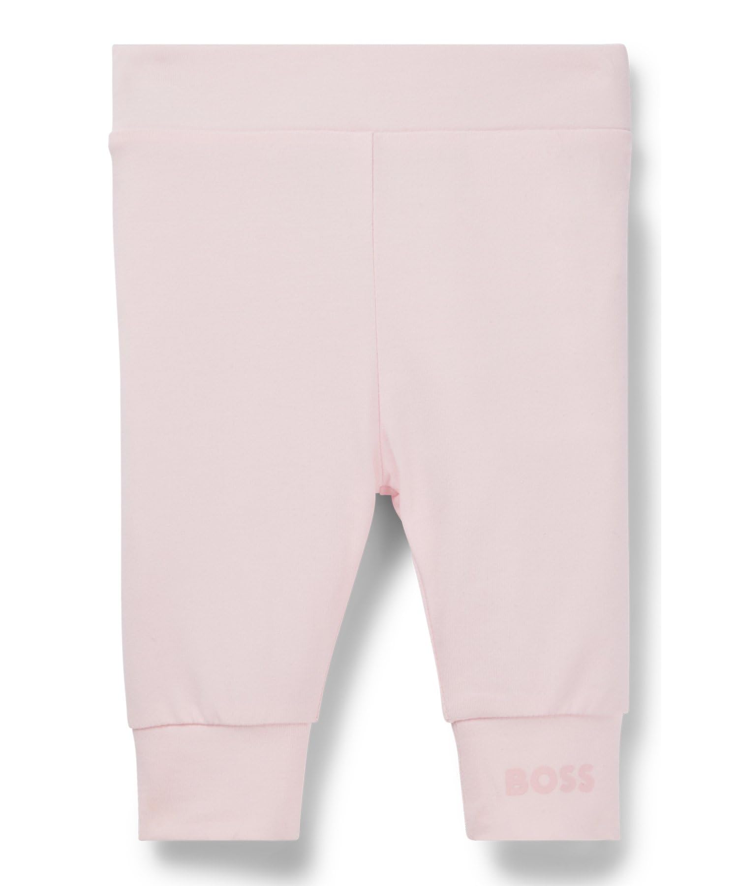 

BOSS Baby Leggings, Stretch Cotton, Logo Print Hem, Size 94, Light Pink
