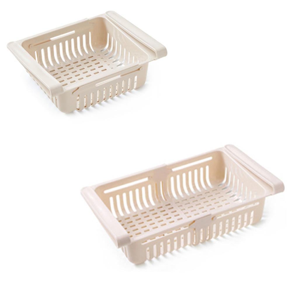 Adjustable Stretchable Refrigerator Organizer Basket Refrigerator Pull-out Drawers Spacer Layer Storage Rack