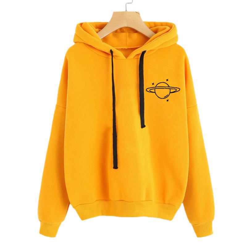 Women Sweatshirt Winter High Quality Print Long Sleeve Loose Sweatshirt Casual Hooded Drawstring Sweatshirt Women's Clothing