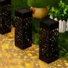Solar Garden Pathway Lights Waterproof LED Lawn Lamps with Unique Hollow Patterns Sensor for Outdoor Decorative Illumination