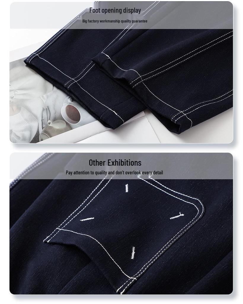 Women's Dark Blue Loose Slimming Wide-Leg Jeans – Summer 2025 Collection