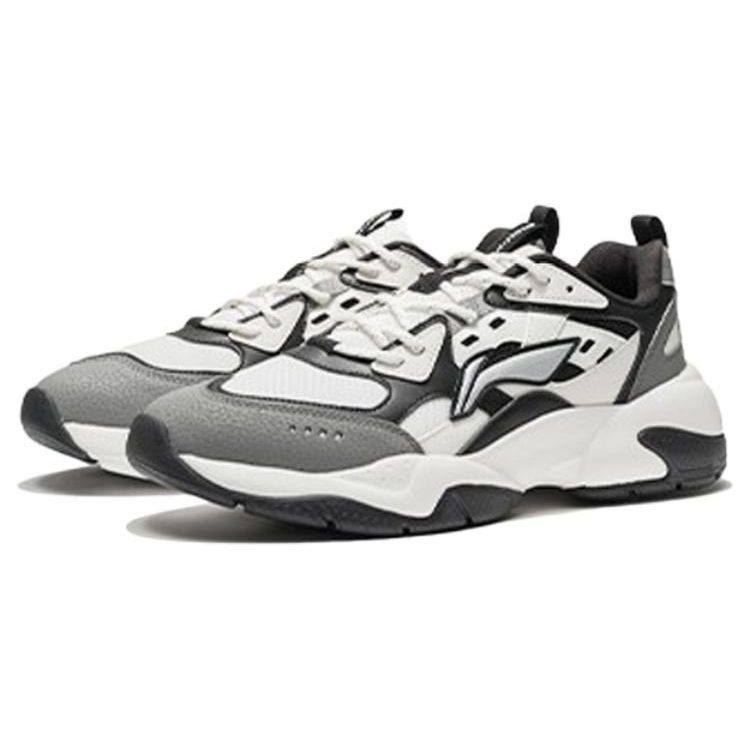 Li-Ning Comfortable Shock Absorbing Non-Slip Durable Low-Top Casual Shoes Men sneakers Gray Black AGCR477-2