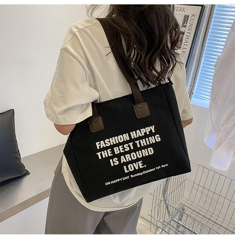 

Casual Women Shoulder Bag Fashion Female Canvas Portable Handbags Print Large Capacity Travel Laptop Tote Bags For Lady 36x9x21