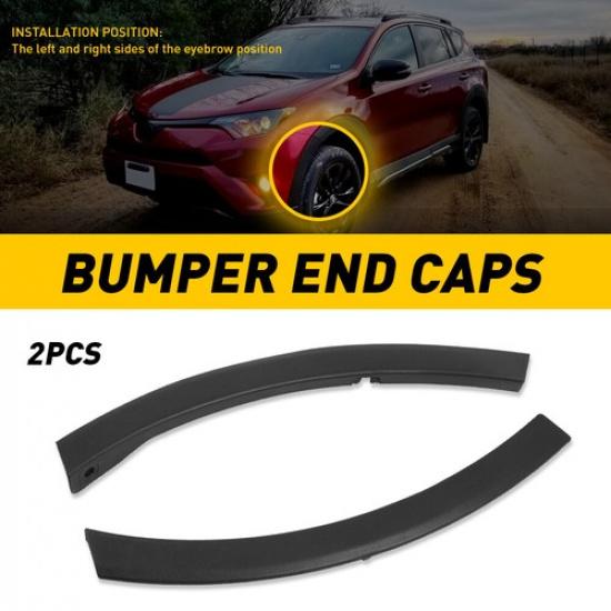 Fits For 2016-2018 Toyota RAV4 2PCS Front Left & Right Side Bumper End Caps