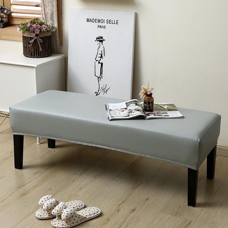 Waterproof PU Leather Dining Bench Cover Removable Stretchable Washable Seat Protector for Kitchen Restaurant
