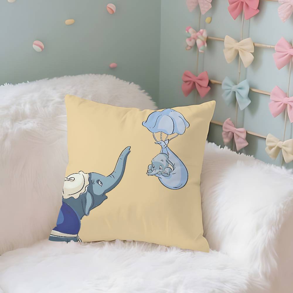 Cute CartoonDdumboS Kawaii Throw Pillow Covers Pattern Cushion Cover Suitable For Sofa Bedroom Car Pillow Cover