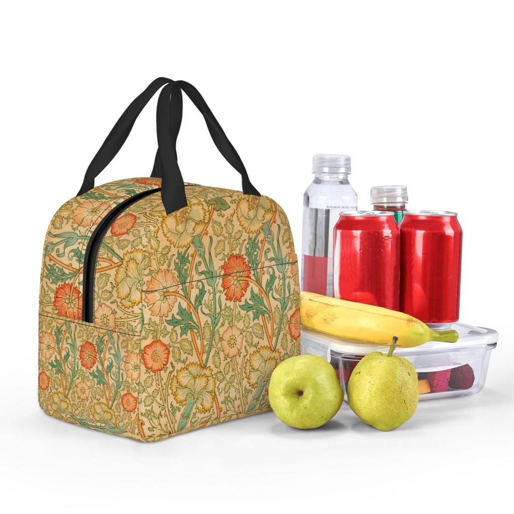 Pink And Rose By William Morris 1890 Insulated Lunch Bag for Kids School Cooler Thermal Food Box Tote Lunch Boxes Container