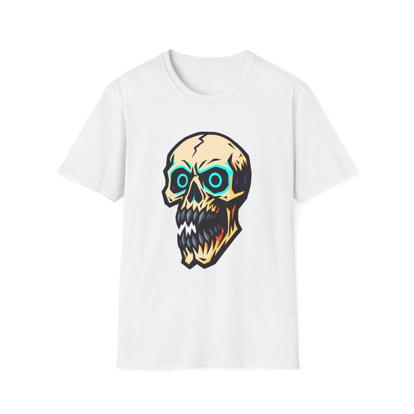 Unisex Softstyle T-Shirt Skull Shock Horror Gothic Halloween Dark Macabre S разноцветный