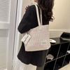 Bohemian Style Weave Straw Tote Bag Square Raffia Shoulder Bag Casual Beach Bag  Streetwear