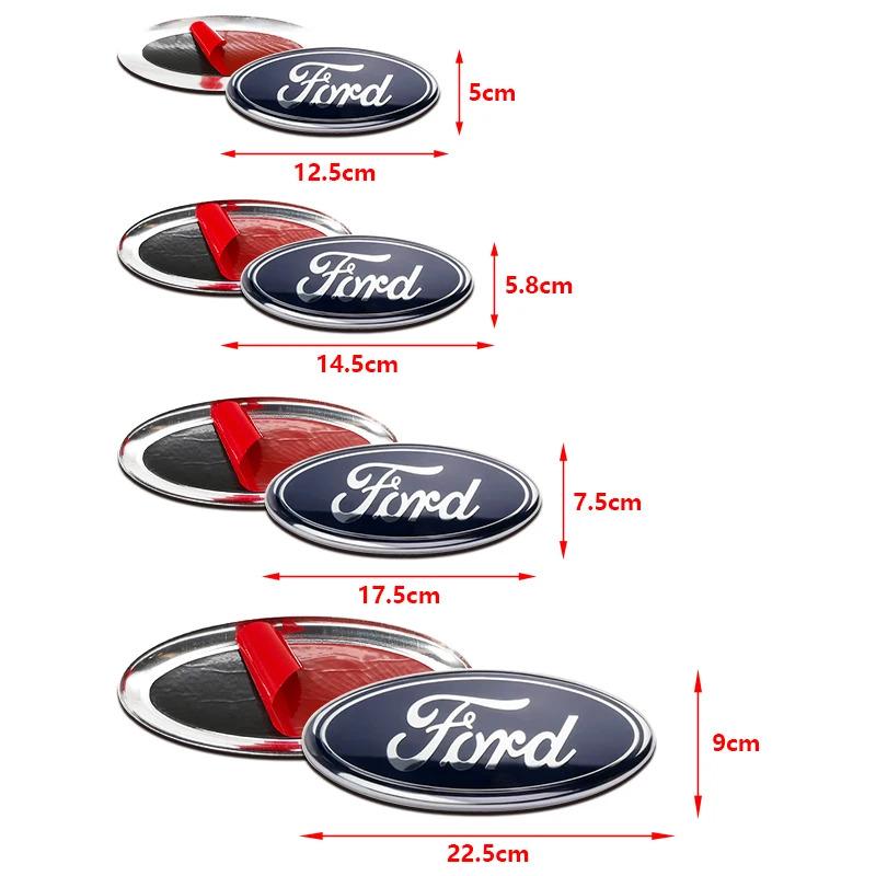 VVBK3 Ford Metal12.5/14.5/17.5/22.5cm For Focus Mondeo Edge Ecosport Ranger Fiesta Fusion Front Rear Trunk Emblem Metal Cover Sticker