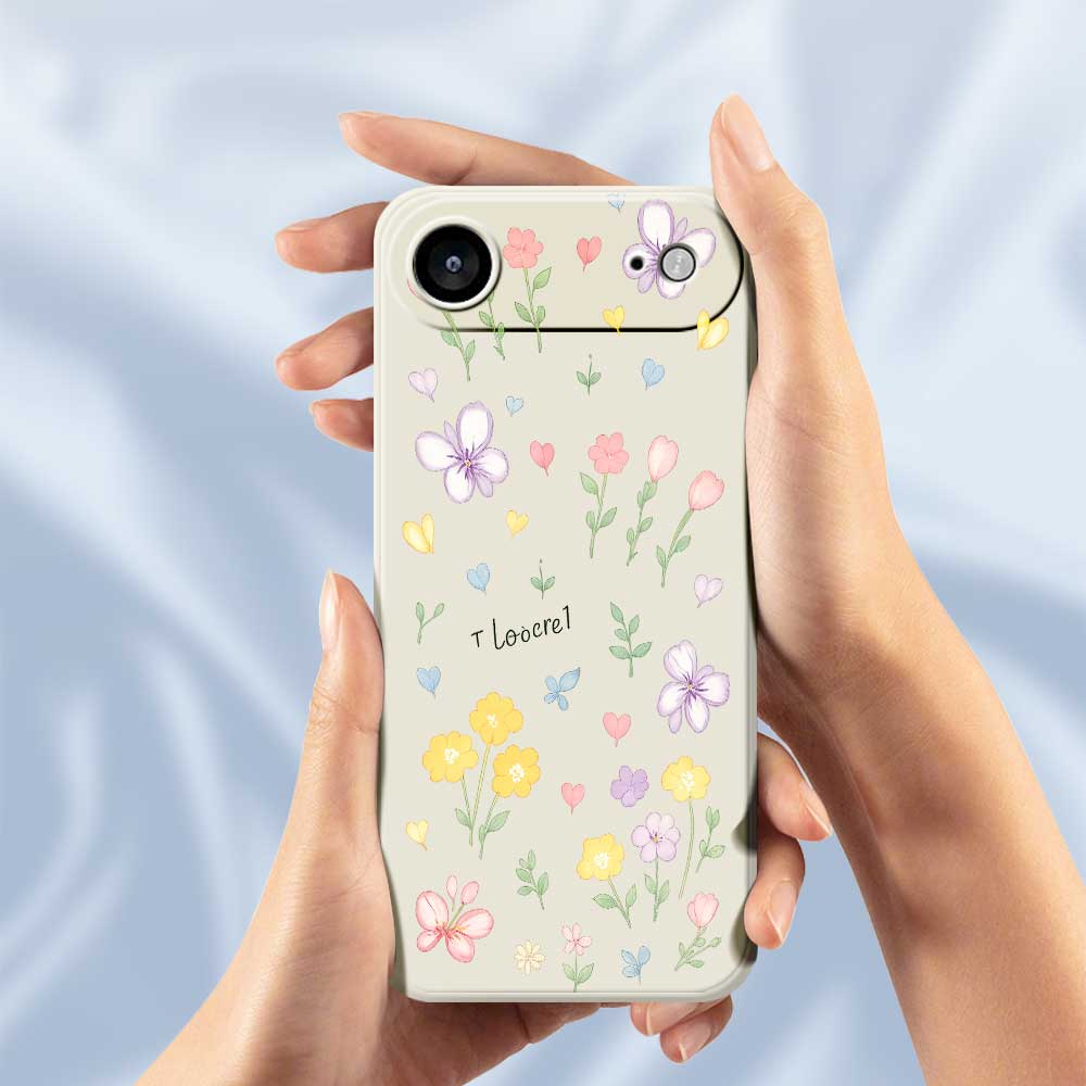 For iPhone Air Case Small Flowers Pattern Printing Straight Edge TPU Phone Back Cover