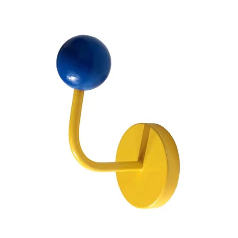 

Creative Colorful Wooden Ball Magnetic Hooks Iron Art Home Storage Fridge Decorative Note Fixed Hooks Lovely Behind Door Hooks A2