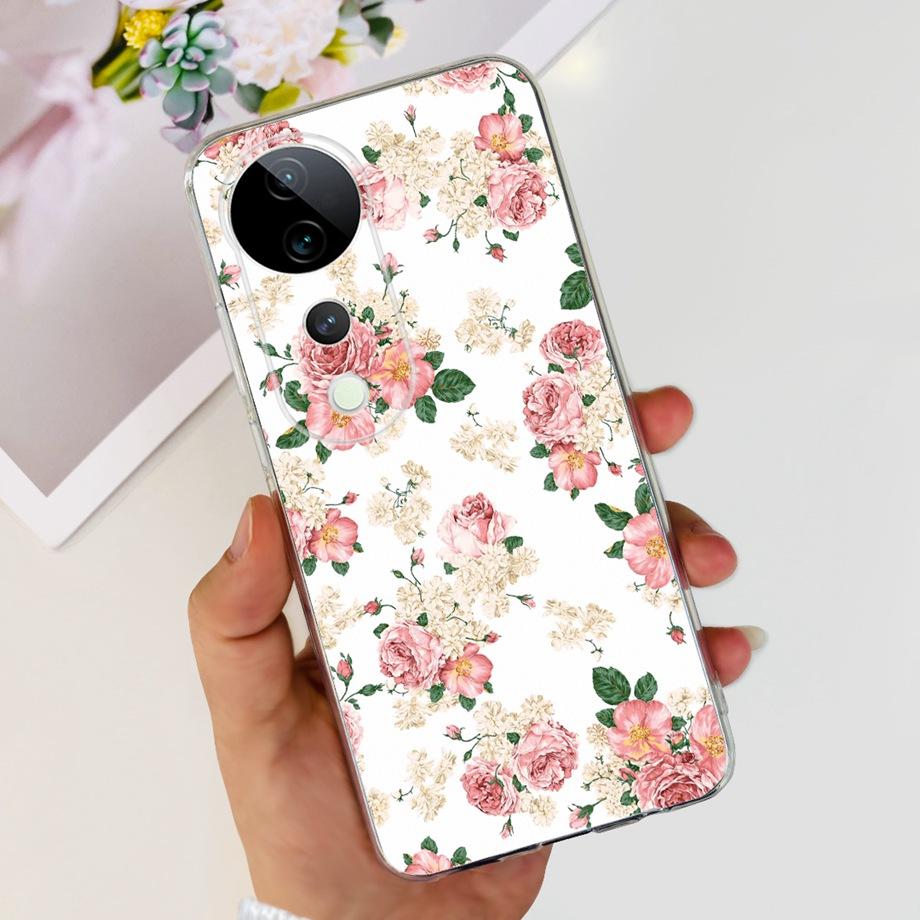 For Vivo V40 / V40 SE / V30 / V30 PRO / V30 Lite Back Cover Case Soft Clear Silicone Shockproof Protection Funda Women Fashion