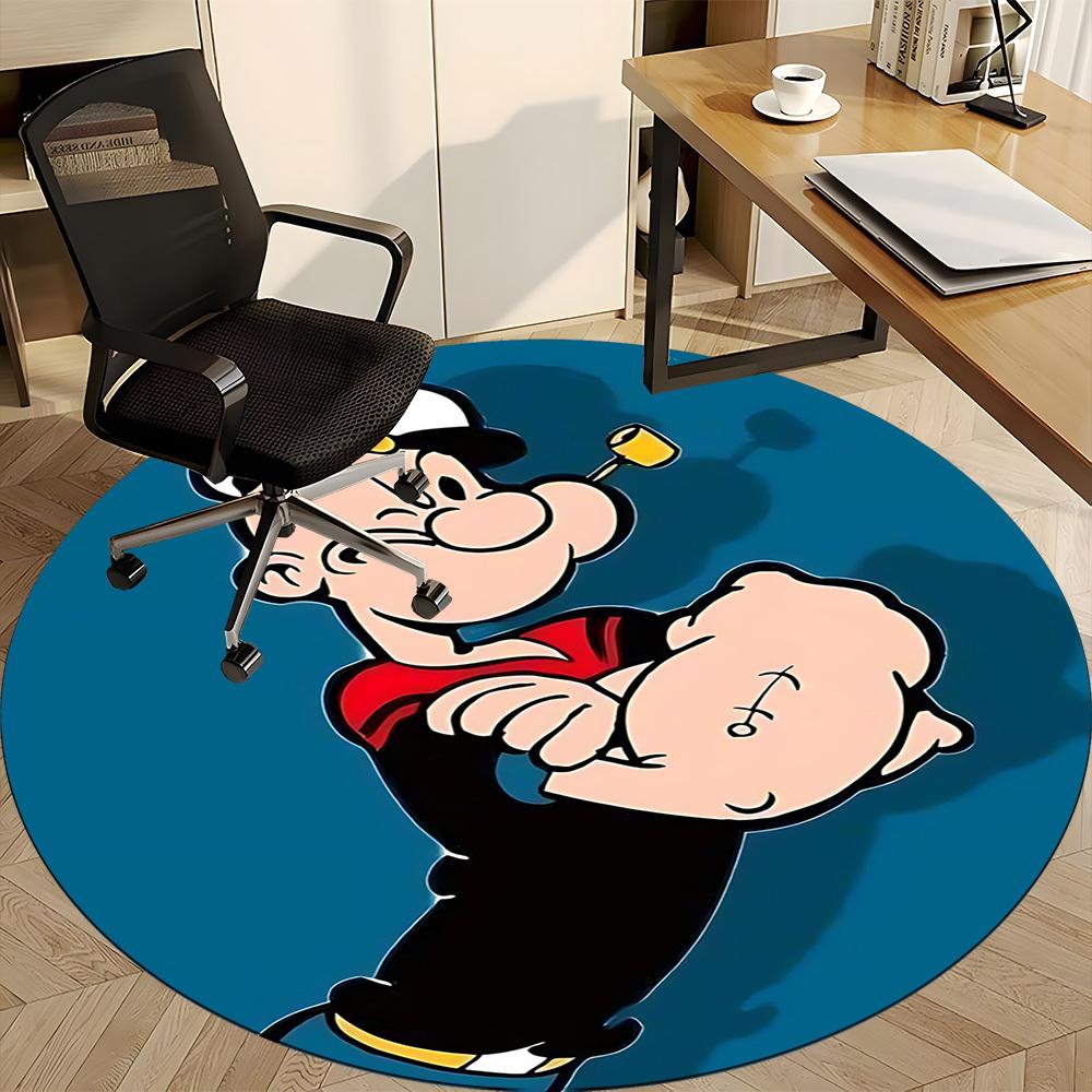 1pc Popeye Sailor Office Round Area Rug, Bedroom Living Room Home Decor, Room Deco,  Offic a1016063