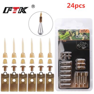 24 PIEZAS Accesorios para Pesca de Carpa Clip de Plomo Giratorio de Cambio Rápido Gomas de Cola Mangas Anti-enredo para Montajes de Carpa Aparejos para Pesca de Agua Dulce